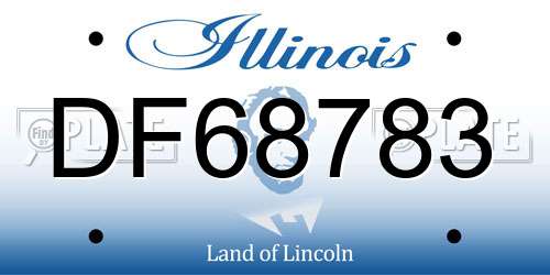 DF68783 Illinois License Plate