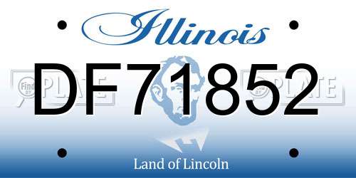 DF71852 Illinois License Plate