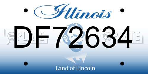 DF72634 Illinois License Plate