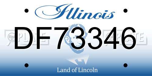 DF73346 Illinois License Plate