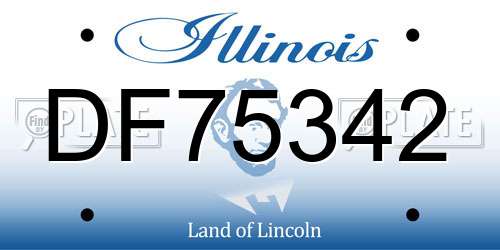DF75342 Illinois License Plate