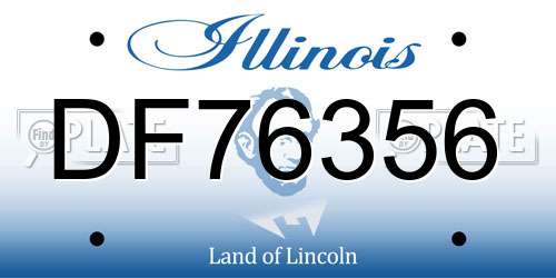DF76356 Illinois License Plate