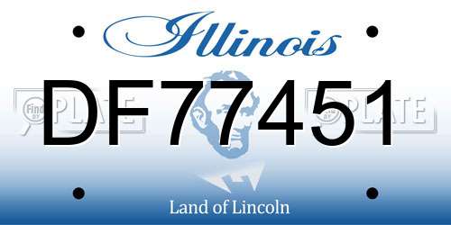 DF77451 Illinois License Plate