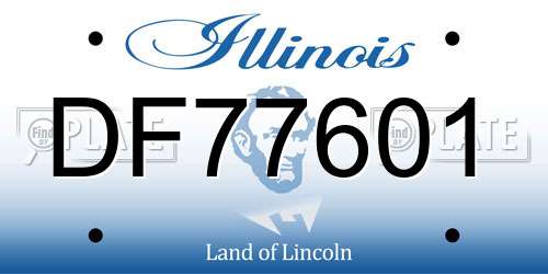 DF77601 Illinois License Plate