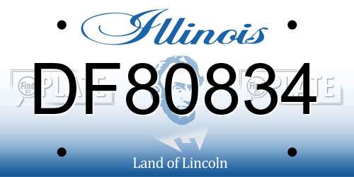 DF80834 Illinois License Plate