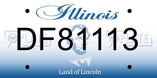 DF81113 Illinois License Plate