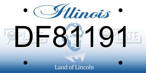 DF81191 Illinois License Plate
