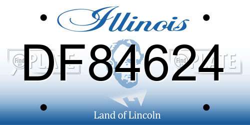 DF84624 Illinois License Plate