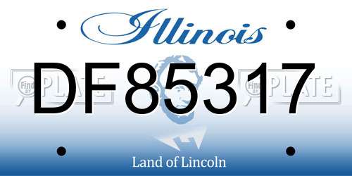 DF85317 Illinois License Plate
