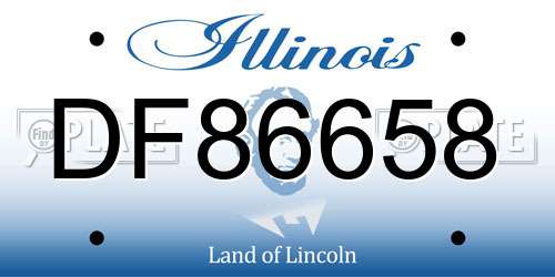 DF86658 Illinois License Plate