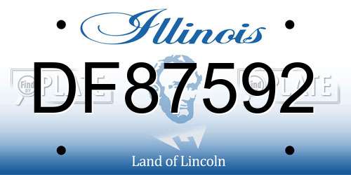 DF87592 Illinois License Plate