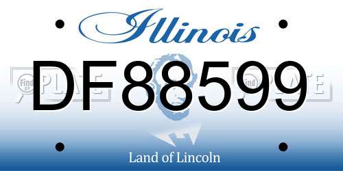 DF88599 Illinois License Plate