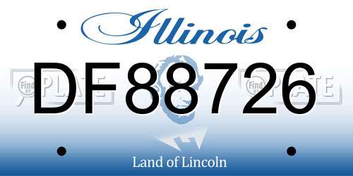 DF88726 Illinois License Plate