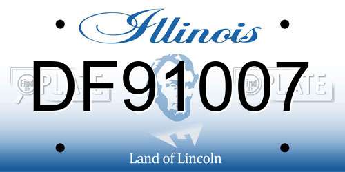 DF91007 Illinois License Plate