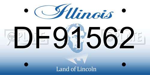 DF91562 Illinois License Plate