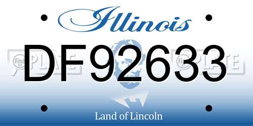DF92633 Illinois License Plate