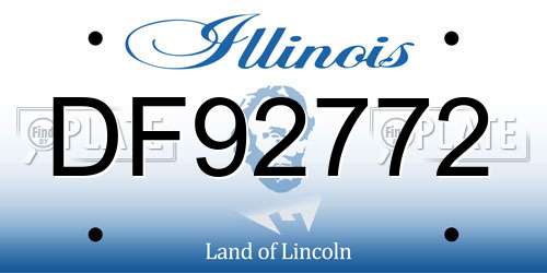 DF92772 Illinois License Plate