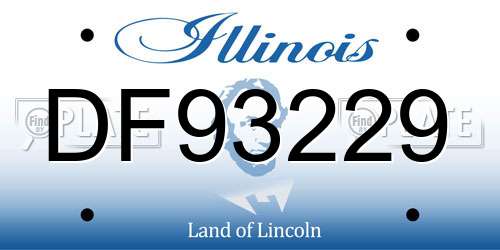 DF93229 Illinois License Plate