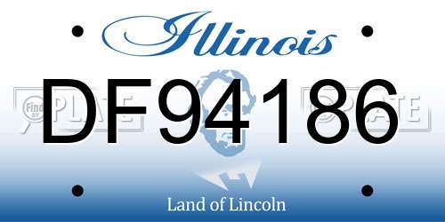 DF94186 Illinois License Plate