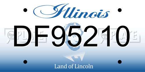 DF95210 Illinois License Plate