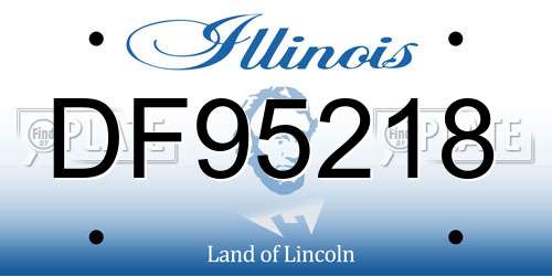 DF95218 Illinois License Plate