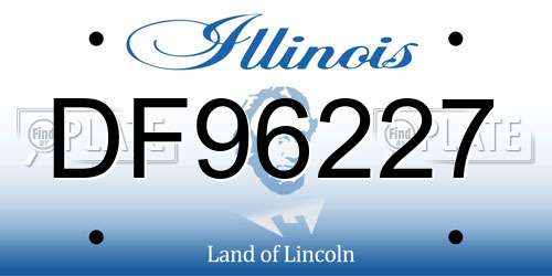DF96227 Illinois License Plate