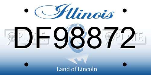 DF98872 Illinois License Plate
