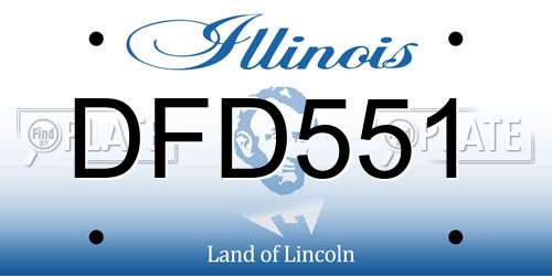 DFD551 Illinois License Plate
