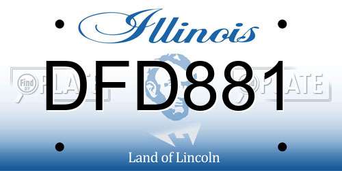 DFD881 Illinois License Plate