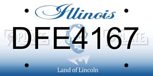 DFE4167 Illinois License Plate