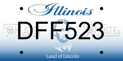 DFF523 Illinois License Plate