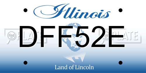 DFF52E Illinois License Plate