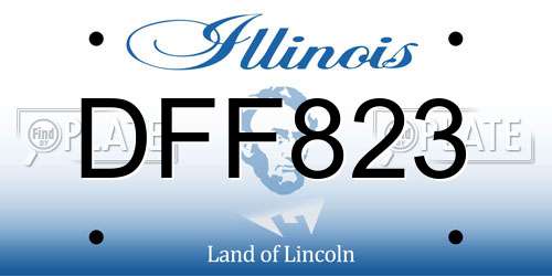 DFF823 Illinois License Plate