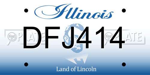 DFJ414 Illinois License Plate