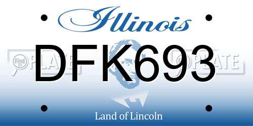 DFK693 Illinois License Plate