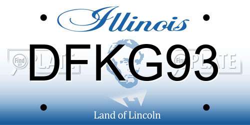 DFKG93 Illinois License Plate