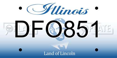 DFO851 Illinois License Plate