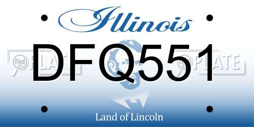 DFQ551 Illinois License Plate
