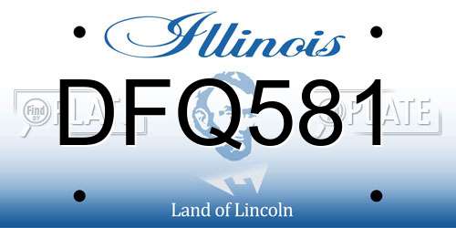 DFQ581 Illinois License Plate