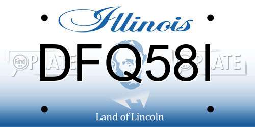 DFQ58I Illinois License Plate