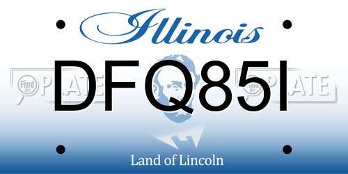 DFQ85I Illinois License Plate