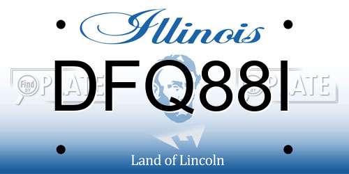 DFQ88I Illinois License Plate