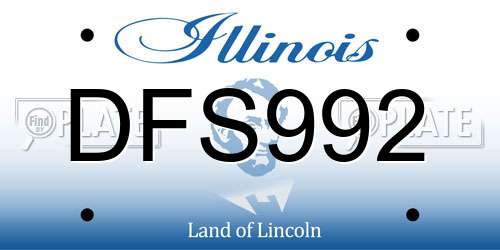 DFS992 Illinois License Plate
