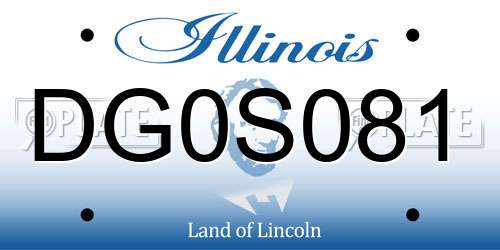 DG0S081 Illinois License Plate