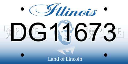DG11673 Illinois License Plate
