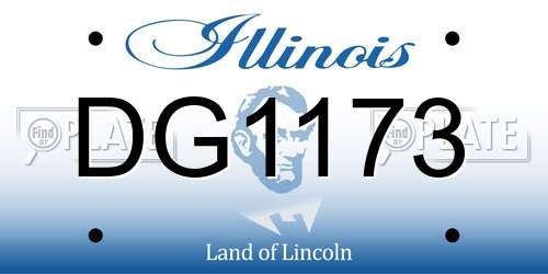 DG1173 Illinois License Plate