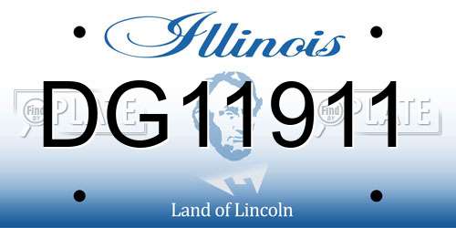 DG11911 Illinois License Plate