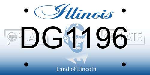 DG1196 Illinois License Plate