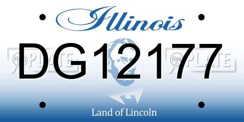 DG12177 Illinois License Plate