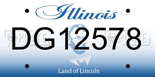 DG12578 Illinois License Plate